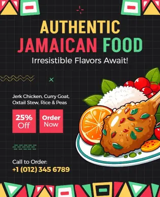 Authentic Jamaican Cuisine Flyer Template