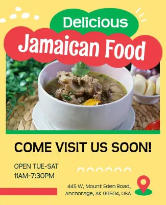 Authentic Jamaican Food Advertisement Flyer Template