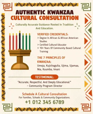 Authentic Kwanzaa Cultural Consultation Flyer Template