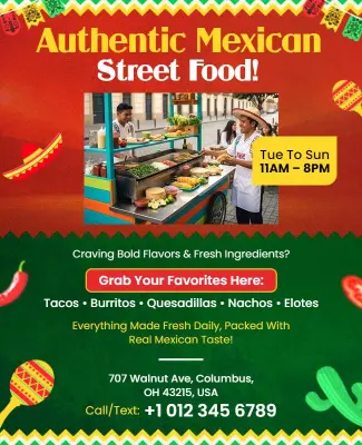 Authentic Mexican Street Food Event Flyer Template