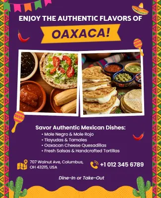 Authentic Oaxacan Cuisine Promotion Flyer Template