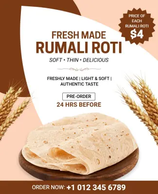 Authentic Rumali Roti Promotion Poster Template