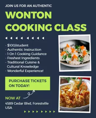 Authentic Wonton Cooking Class Flyer Template