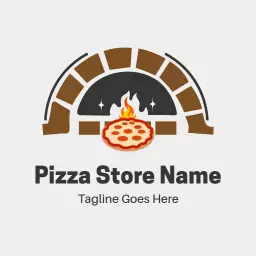 Authentic Wood-Fired Oven Featuring Gourmet Pizza Logo Template