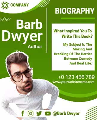Author Biography Book Release Flyer Template