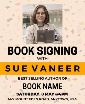 Contemporary Elegant Book Signing Event Flyer Template