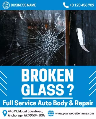Auto Body Repair and Glass Services Flyer Template