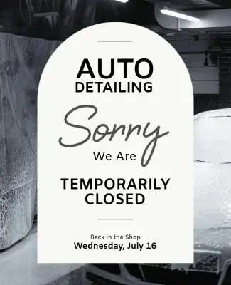 Auto Detailing Temporary Closed Announcement Flyer Template