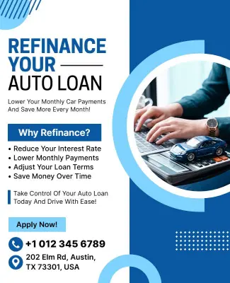 Auto Loan Refinancing Promotional Flyer Template