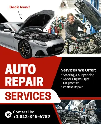Auto Repair Services Advertisement Poster Template