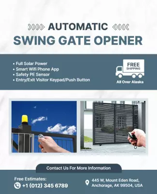 Automatic Solar Powered Gate Opener Flyer Template