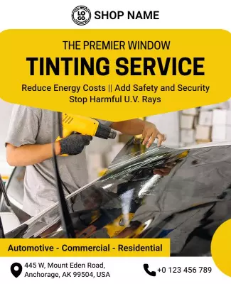 Automotive Commercial Residential Window Tinting Flyer Template