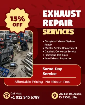 Automotive Exhaust Repair Services Promotional Flyer Template