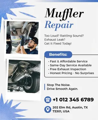 Automotive Muffler Repair Service Flyer Template