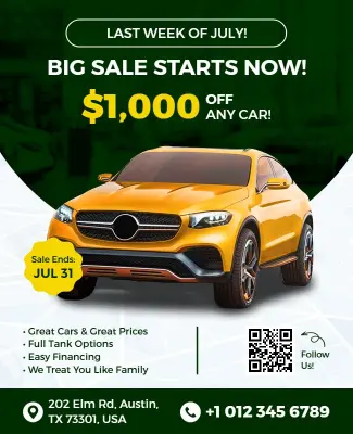 Automotive Sale Limited Time Offer Flyer Template