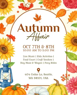 Autumn Affair Community Event Flyer Template