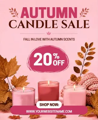 Autumn Candle Sale Advertisement Flyer Template