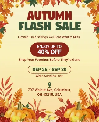 Autumn Flash Sale Promotional Flyer Template