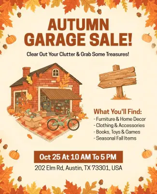 Autumn Garage Sale Event Flyer Template