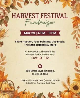 Autumn Harvest Festival Fundraiser Flyer Template
