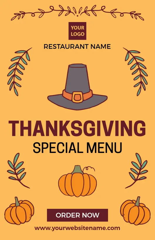 Autumn Harvest Offerings for a Delicious Thanksgiving Menu Template