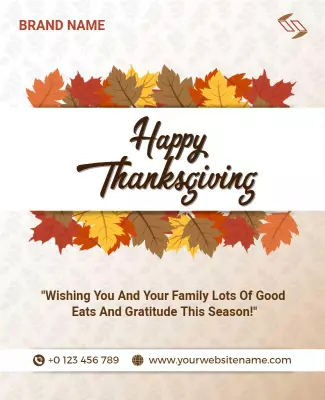 Autumn Leaf Thanksgiving Celebration Greeting Poster Template