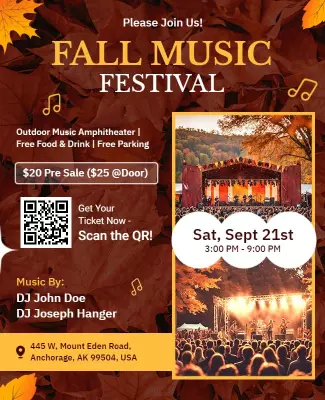 Autumn Outdoor Music Festival Flyer Template