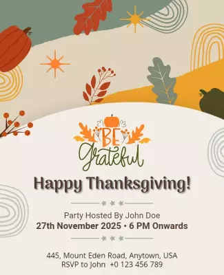 Autumn Rustic Thanksgiving Celebration Poster Template