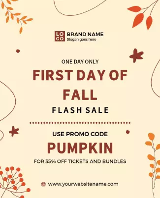 Autumn Themed Flash Sale Event Poster Template