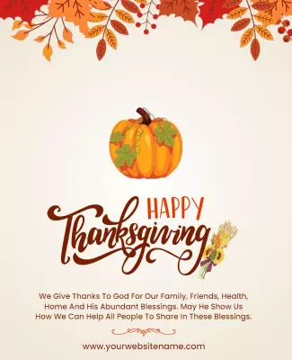 Autumn-Themed Warm Thanksgiving Celebration Poster Template