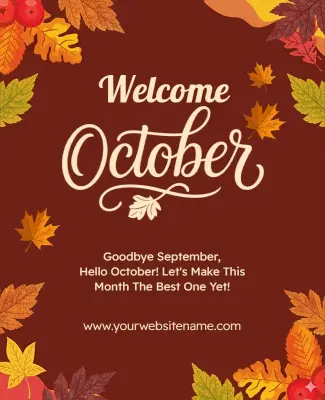 Autumn Welcome October Celebration Flyer Template