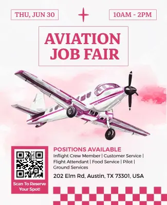 Aviation Job Fair Recruitment Flyer Template