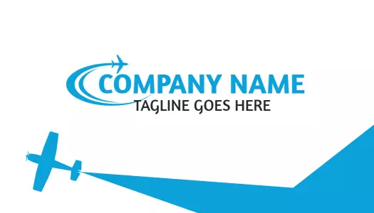 Aviation Themed Blue Sky Travel Agency Business Card Template
