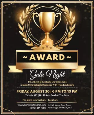 Award Gala Night Celebration Flyer Template