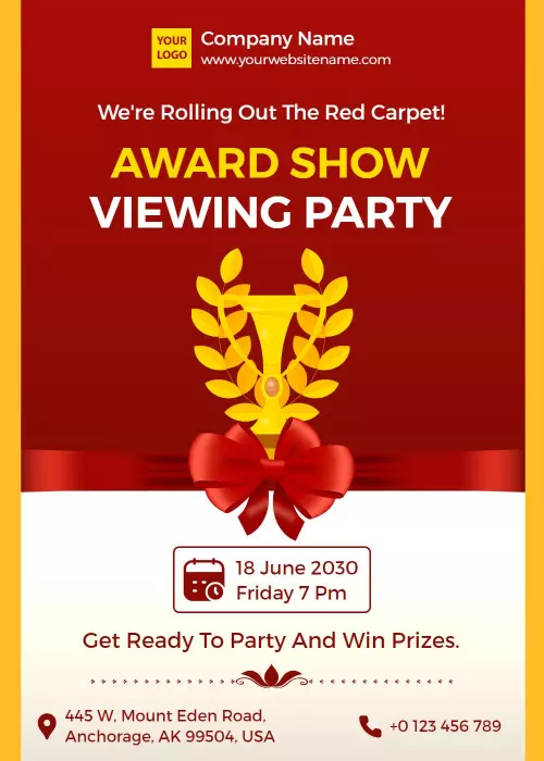 Award Show Viewing Party Celebration Invitation Template