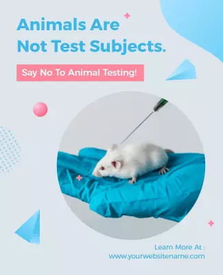 Awareness Blue Animal Rights Anti-Test Subject Poster Template
