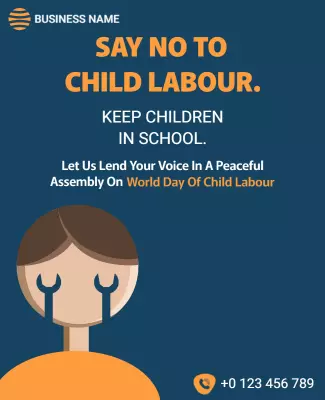 Awareness Campaign Against Child Labour Poster Template