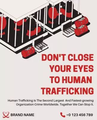 Awareness Campaign Against Human Trafficking Poster Template