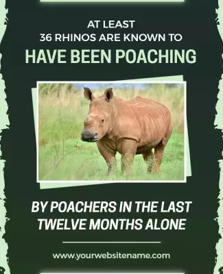 Awareness Campaign Against Rhino Poaching Poster Template
