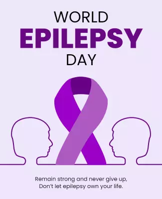 Awareness Purple World Epilepsy Day Support Poster Template