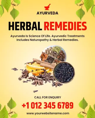 Ayurvedic Herbal Remedies Promotional Flyer Template