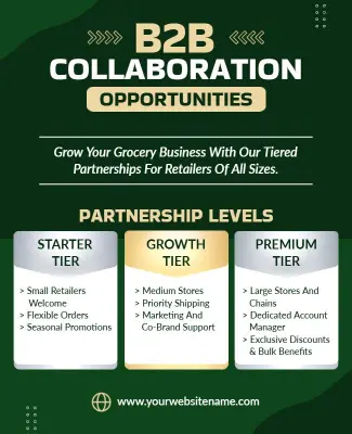 B2b Grocery Business Growth and Collaboration Flyer Template