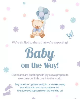 Baby Announcement Celebration Flyer Template
