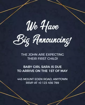 Baby Arrival Announcement Celebration Flyer Template