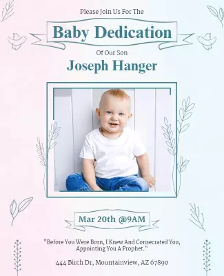Charming Floral Baby Dedication Ceremony Flyer Template