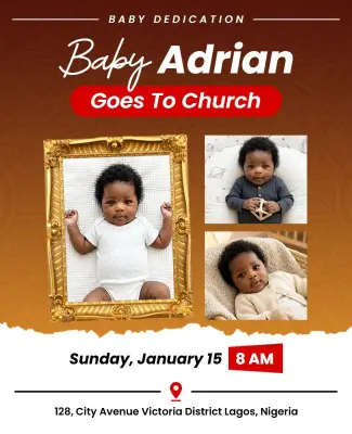 Baby Goes to Church Dedication Flyer Template