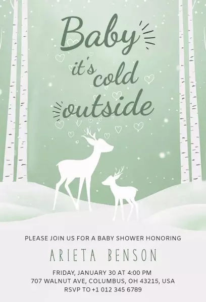 Baby It's Cold Outside Winter Baby Shower Invitation Template