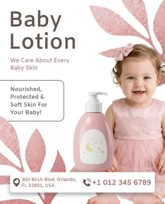 Baby Lotion Product Advertisement Poster Template