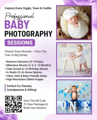 Baby Photography Sessions Promotional Flyer Template