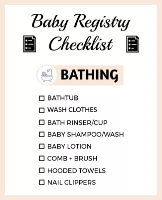 Baby Registry Checklist Bathing Essentials Flyer Template